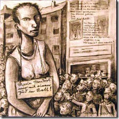 "Marie Sanders", ilustración de Bert Tombrock, inspirada por el poema de Brecht